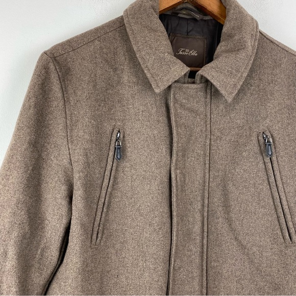 Tasso Elba size Small Men’s Brown Wool Blend Full Zip Coat - Picture 2 of 9